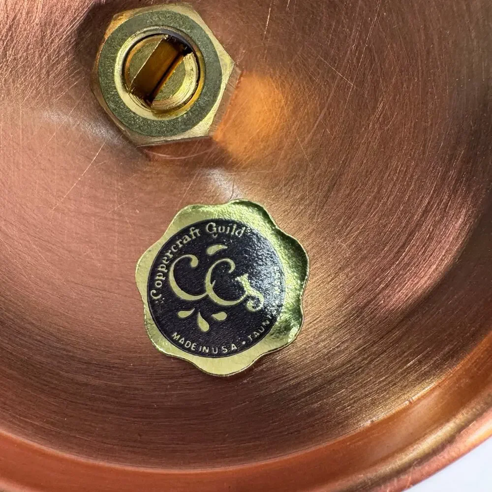 Vintage MCM Copper Candle Holders Pair Coppercraft Curve Pillar/Votive 1970s USA